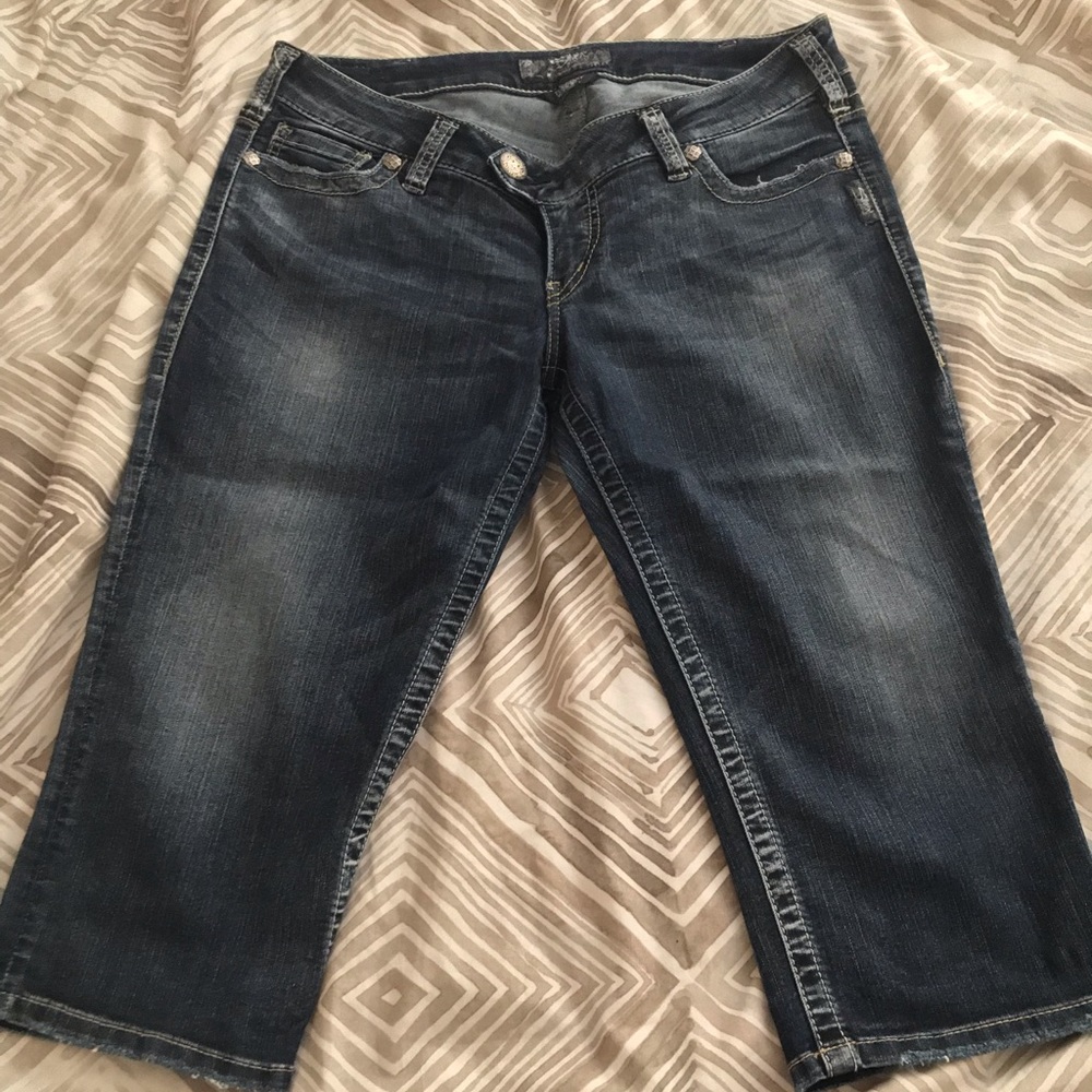 Sliver jeans capris
